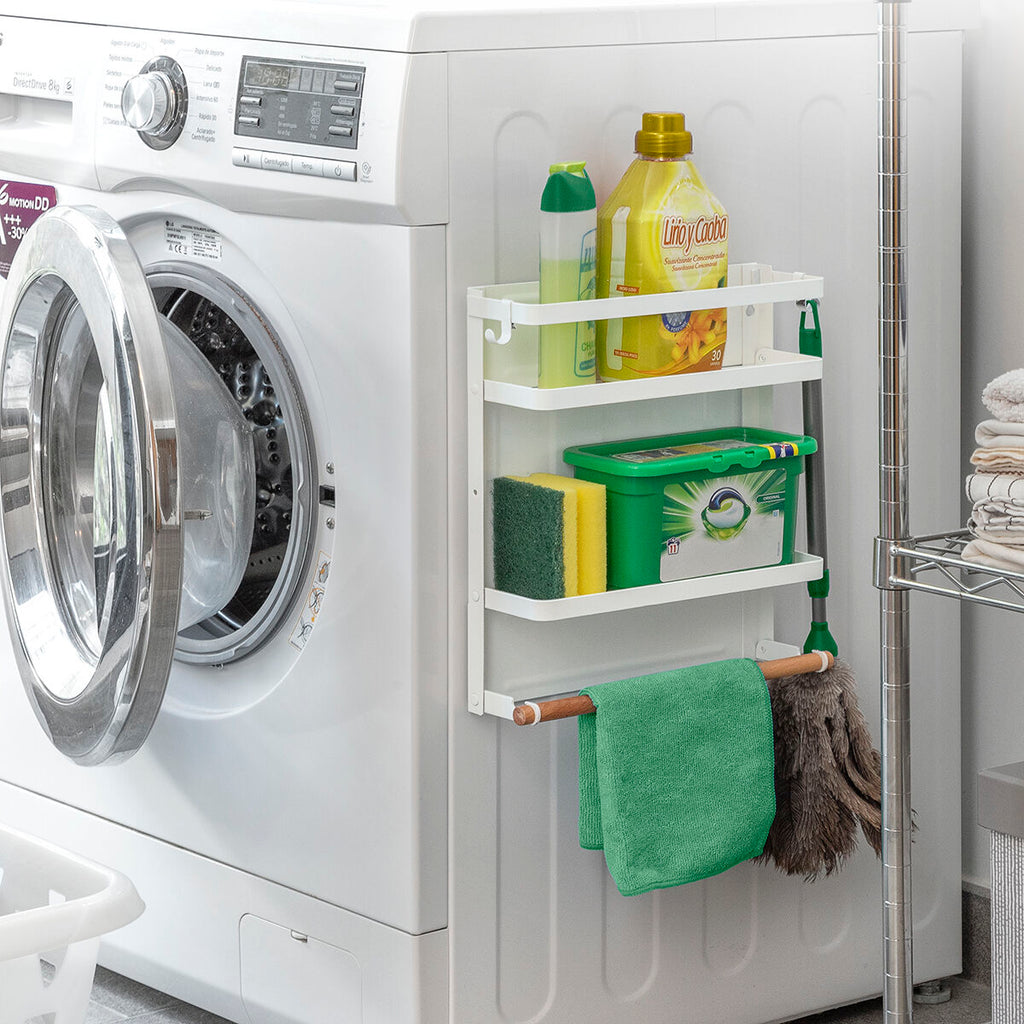 Magnetic Kitchen Storage Rack with Hooks