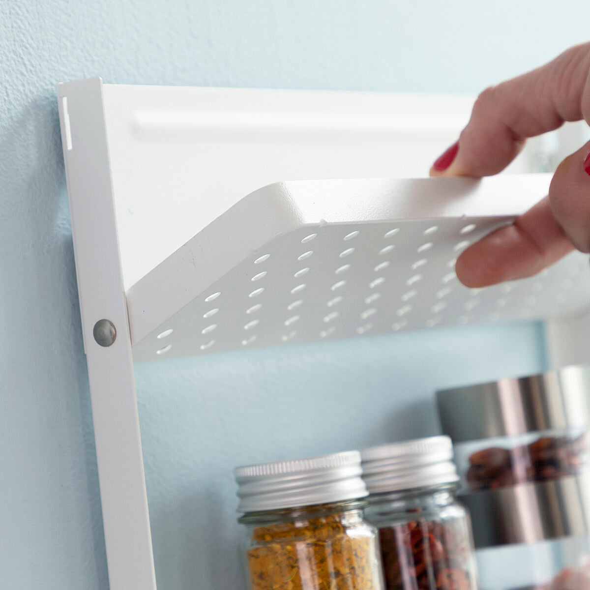 Magnetic Kitchen Storage Rack with Hooks