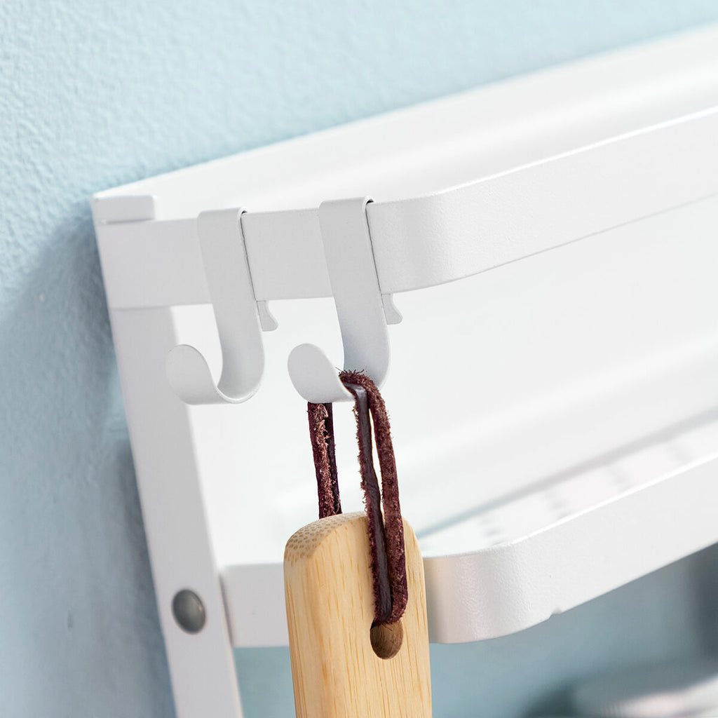 Magnetic Kitchen Storage Rack with Hooks