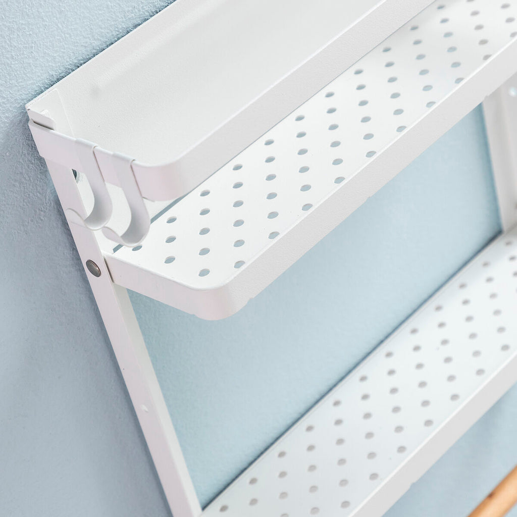 Magnetic Kitchen Storage Rack with Hooks