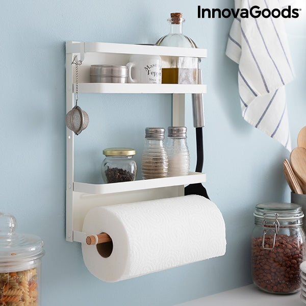 Magnetic Kitchen Storage Rack with Hooks