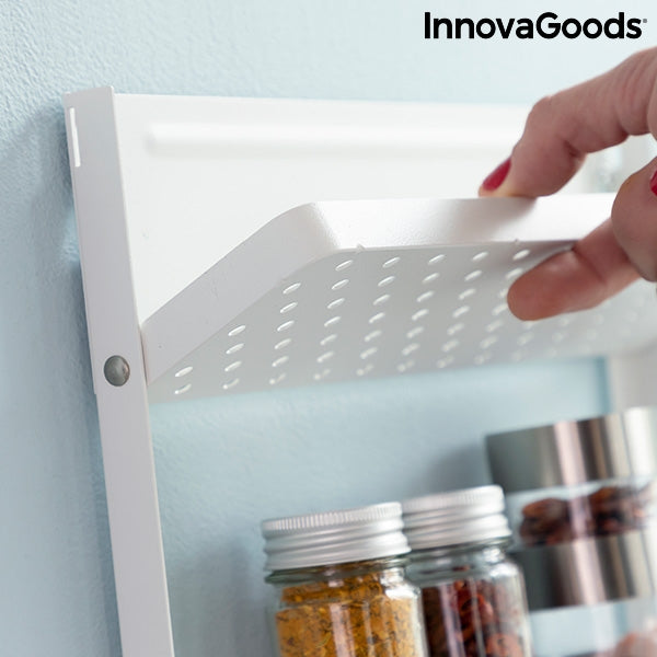 Magnetic Kitchen Storage Rack with Hooks