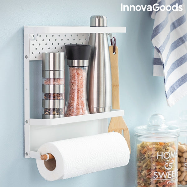 Magnetic Kitchen Storage Rack with Hooks