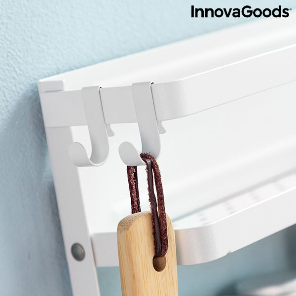 Magnetic Kitchen Storage Rack with Hooks