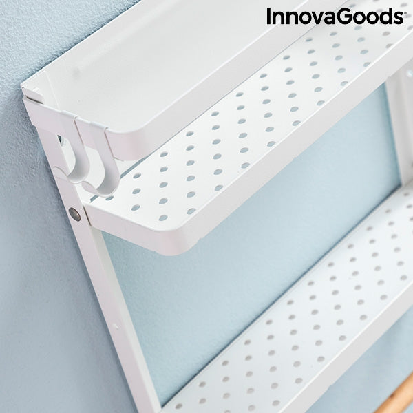 Magnetic Kitchen Storage Rack with Hooks