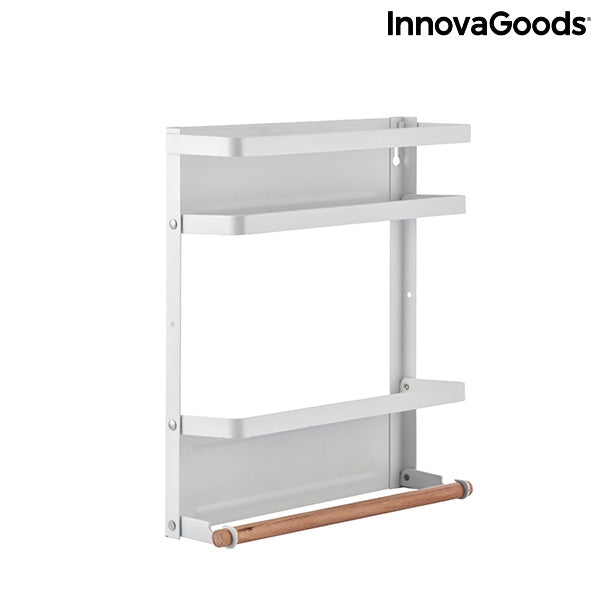 Magnetic Kitchen Storage Rack with Hooks