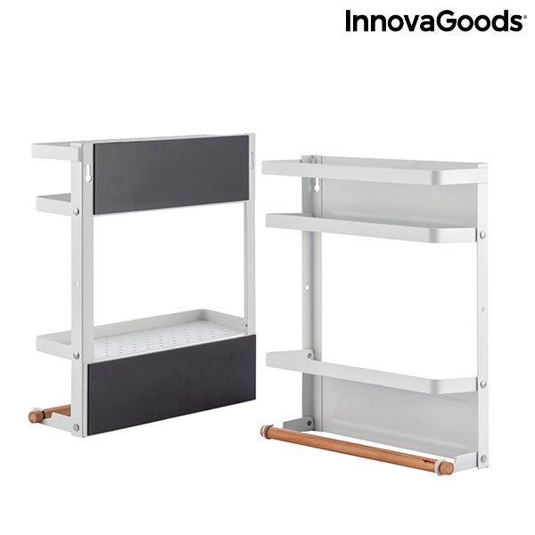 Magnetic Kitchen Storage Rack with Hooks