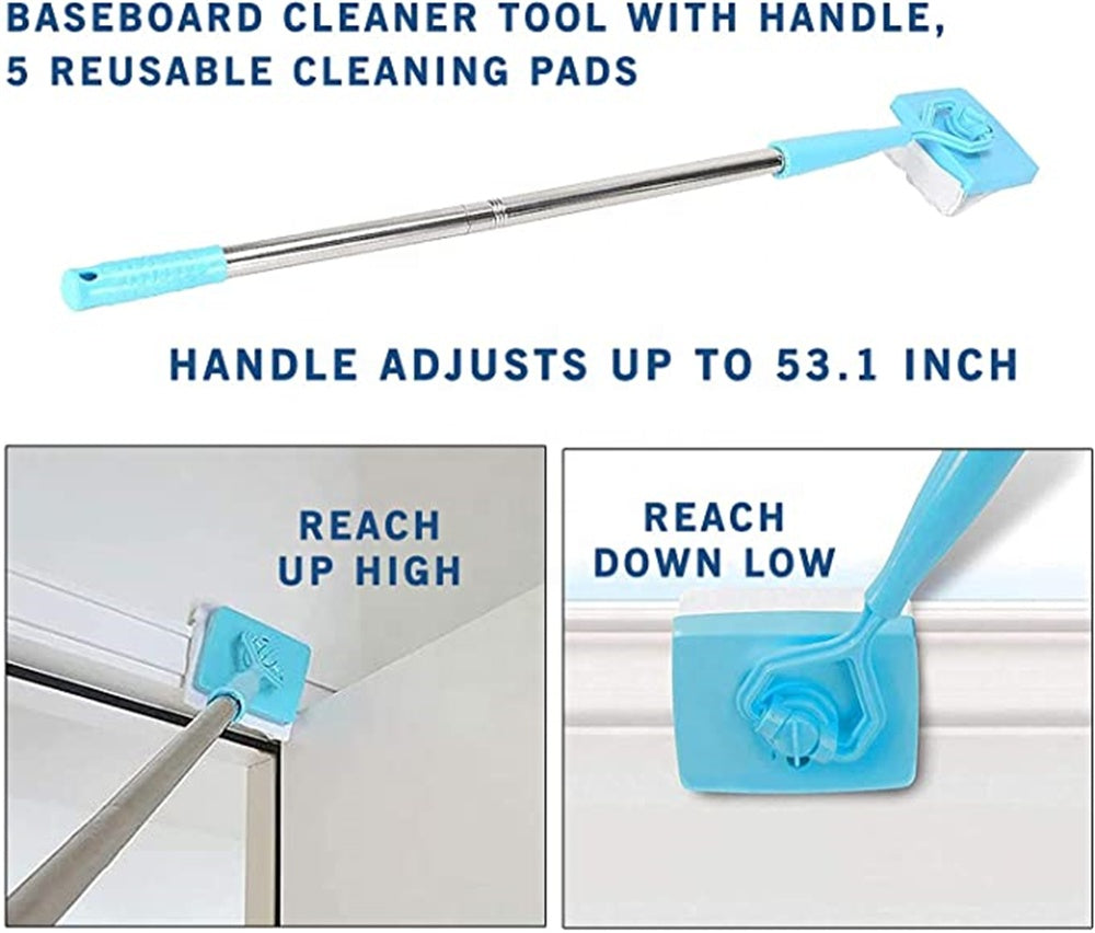 360° Baseboard Cleaning Mop with Extendable Handle